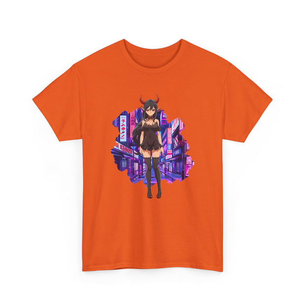 Anime Female Demon Unisex Heavy Cotton Tee