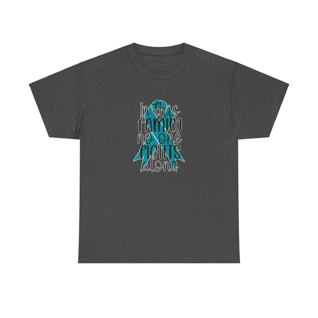Family Support Ovarian Cancer Unisex Heavy Cotton Tee