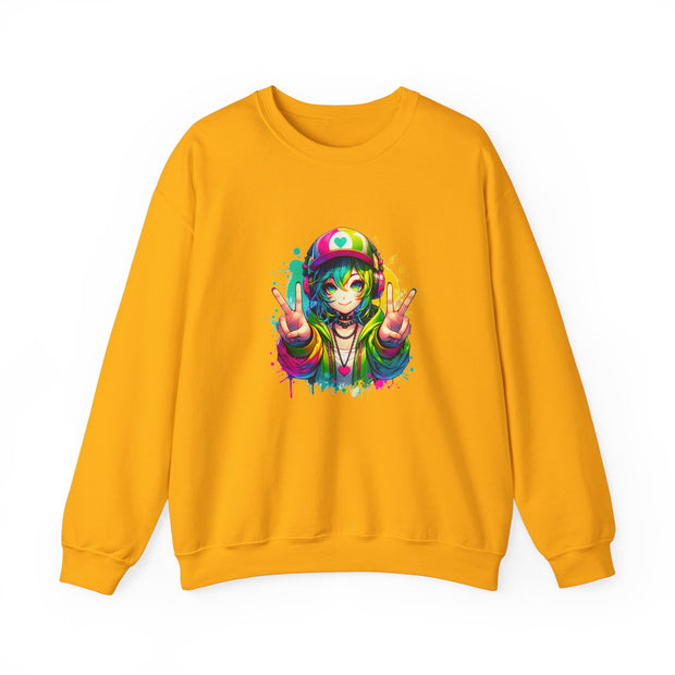 Graffiti Anime Girls Unisex Heavy Blend™ Crewneck Sweatshirt
