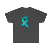Ovarian Cancer Unisex Heavy Cotton Tee