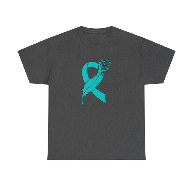 Ovarian Cancer Unisex Heavy Cotton Tee