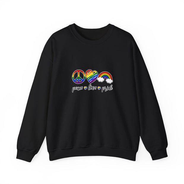 Peace Love Pride Unisex Heavy Blend™ Crewneck Sweatshirt