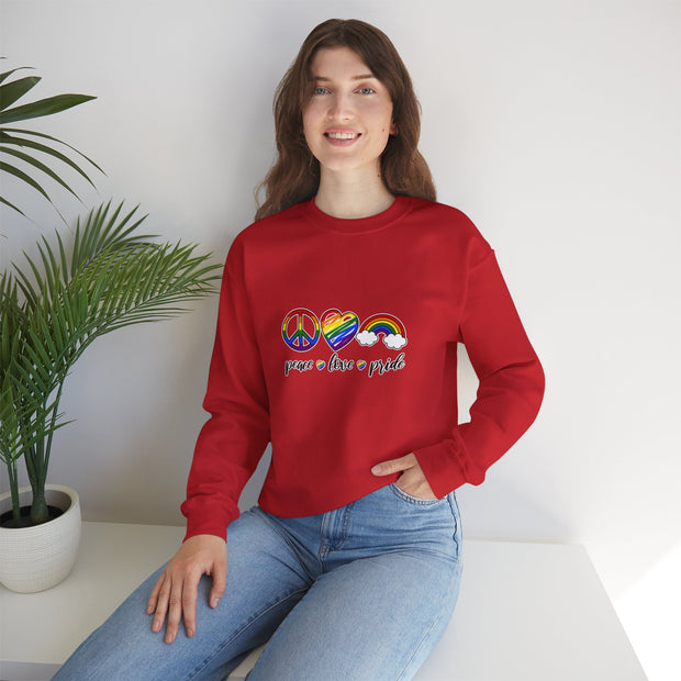 Peace Love Pride Unisex Heavy Blend™ Crewneck Sweatshirt