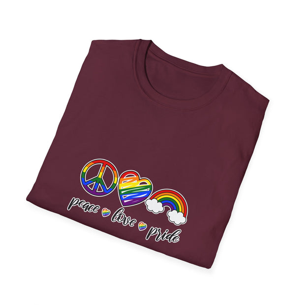 Peace Love and Pride Unisex Softstyle T-Shirt