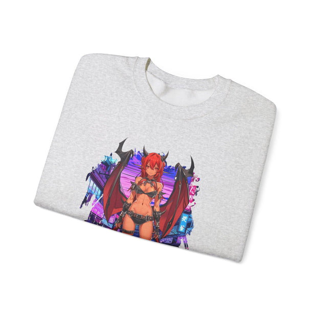 Anime Female Demon Unisex Heavy Blend™ Crewneck Sweatshirt