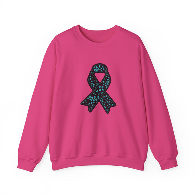 Ovarian Cancer Ribbon Unisex Heavy Blend™ Crewneck Sweatshirt