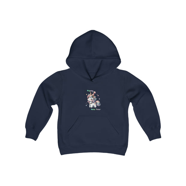 New Year Unicorn Youth Heavy Blend Hooded Sweatshirt