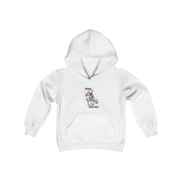 New Year Unicorn Youth Heavy Blend Hooded Sweatshirt