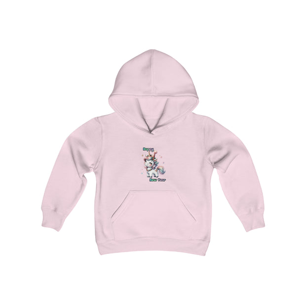 New Year Unicorn Youth Heavy Blend Hooded Sweatshirt
