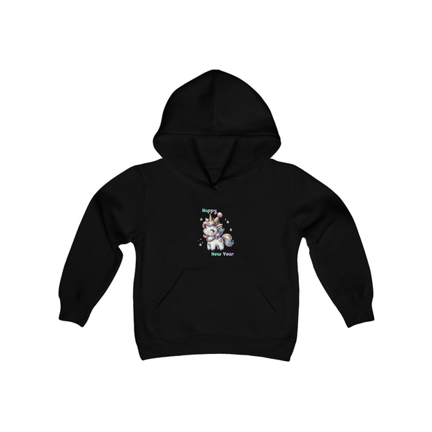 New Year Unicorn Youth Heavy Blend Hooded Sweatshirt