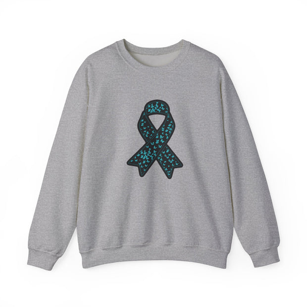 Ovarian Cancer Ribbon Unisex Heavy Blend™ Crewneck Sweatshirt