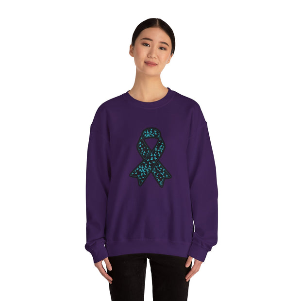 Ovarian Cancer Ribbon Unisex Heavy Blend™ Crewneck Sweatshirt