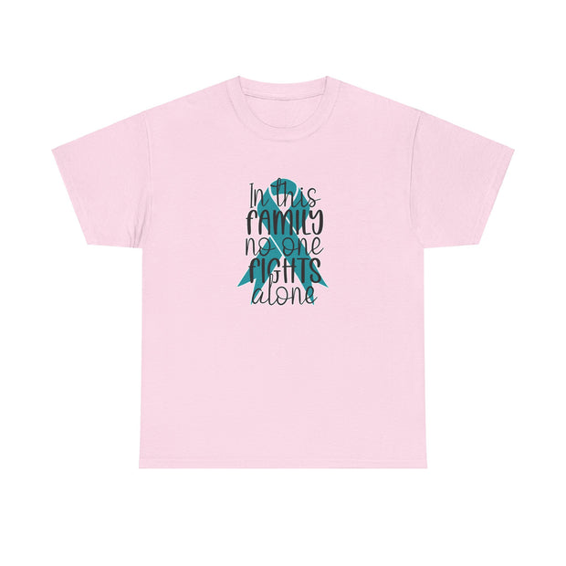 Family Support Ovarian Cancer Unisex Heavy Cotton Tee