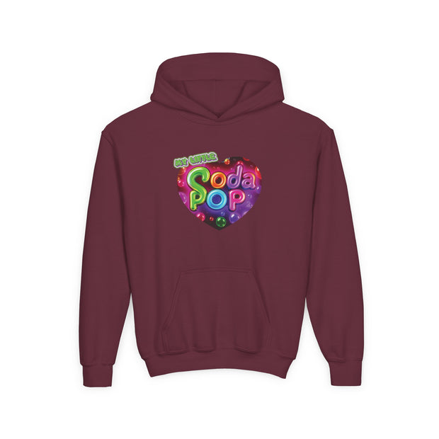 Youth Hooded Sweatshirt with Soda Pop Design, Fun Sweatshirt for Kids, Perfect Gift for Birthdays, Cozy Hooded Top, Great for Casual Wear