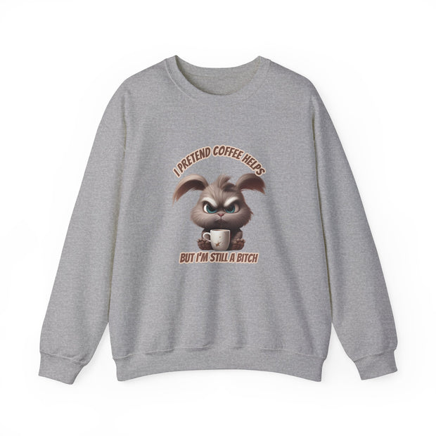 I Pretend that Coffee Helps Unisex Heavy Blend™ Crewneck Sweatshirt