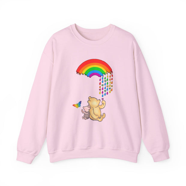 Winnie the Pooh Raining Pride Unisex Heavy Blend™ Crewneck Sweatshirt