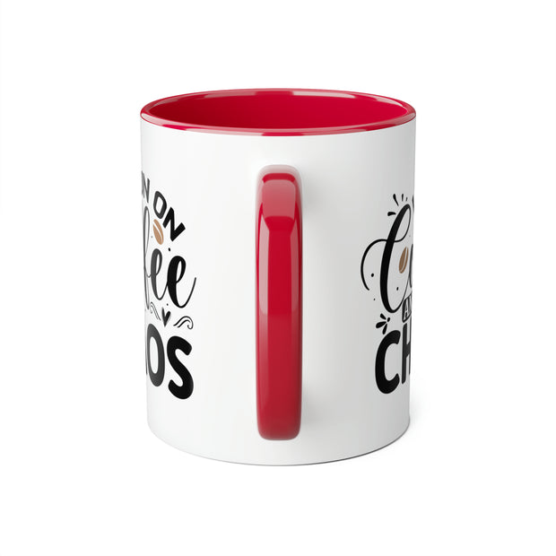 Coffee and Chaos Accent Mugs, 11oz