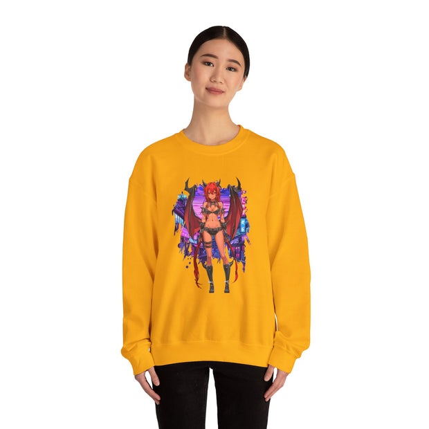 Anime Female Demon Unisex Heavy Blend™ Crewneck Sweatshirt