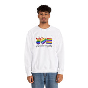 Peace Love Equality Unisex Heavy Blend™ Crewneck Sweatshirt