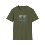Kid, Dog, Cat Dad Unisex Softstyle T-Shirt