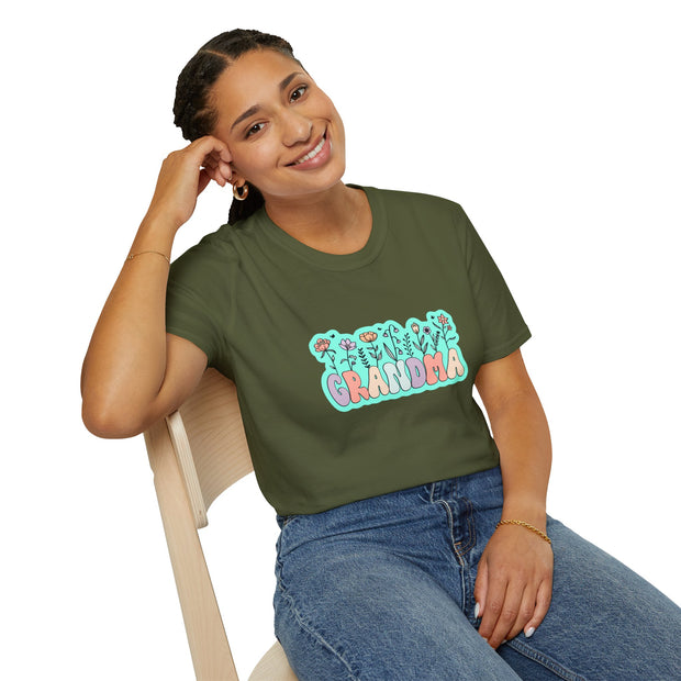 Grandma Flowers Unisex Softstyle T-Shirt