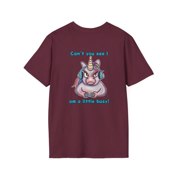 Busy Gaming Unicorn Unisex Softstyle T-Shirt