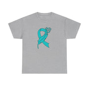 Ovarian Cancer Unisex Heavy Cotton Tee