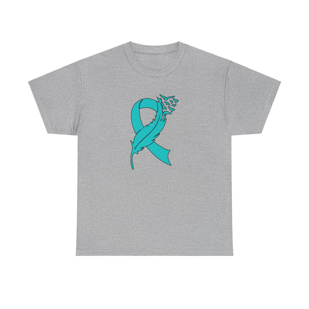 Ovarian Cancer Unisex Heavy Cotton Tee