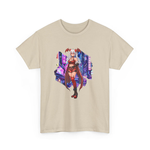Anime Female Demon Unisex Heavy Cotton Tee