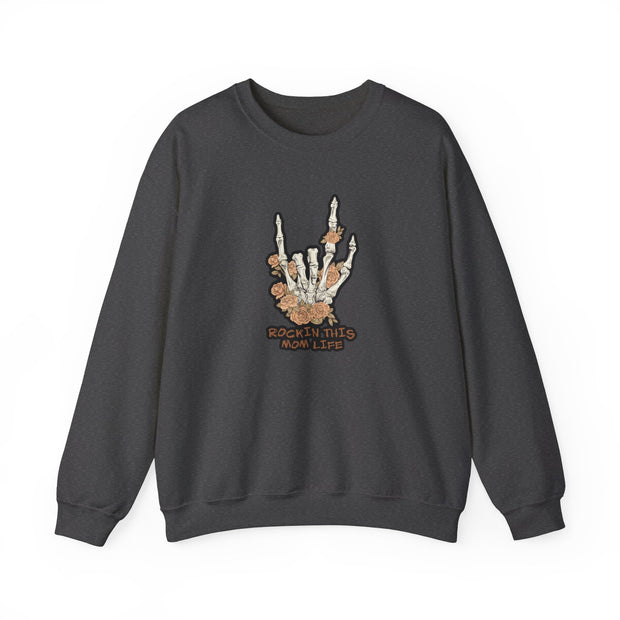Rockin this Mom Life Unisex Heavy Blend™ Crewneck Sweatshirt