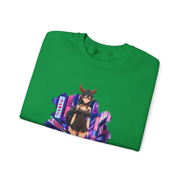 Anime Female Demon Unisex Heavy Blend™ Crewneck Sweatshirt