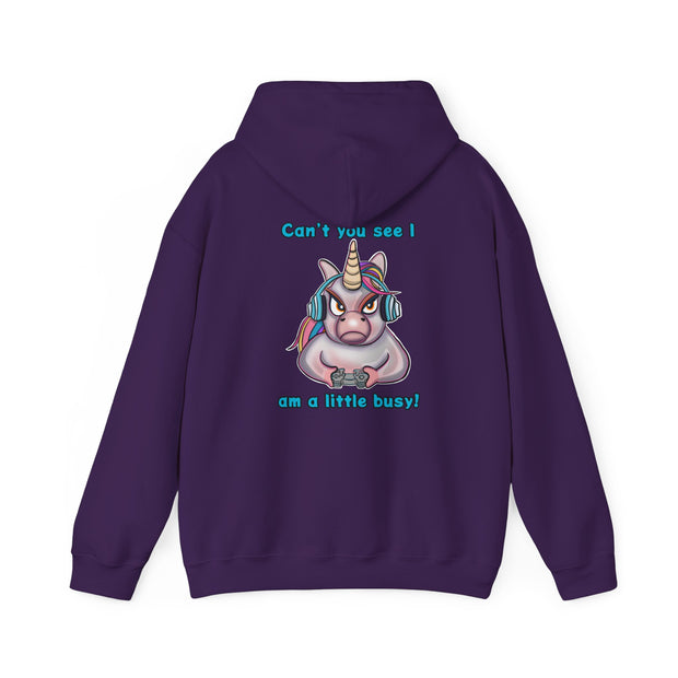 Busy Gaming Unicorn Unisex Heavy Blend™ Hooded Sweatshirt