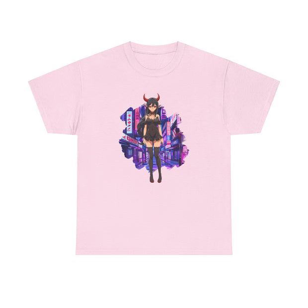Anime Female Demon Unisex Heavy Cotton Tee