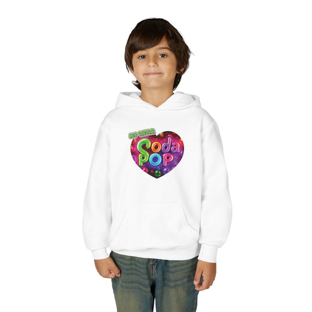 Youth Hooded Sweatshirt with Soda Pop Design, Fun Sweatshirt for Kids, Perfect Gift for Birthdays, Cozy Hooded Top, Great for Casual Wear