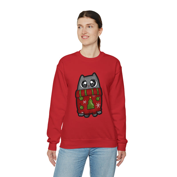 Christmas cat Unisex Heavy Blend™ Crewneck Sweatshirt