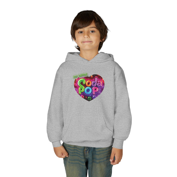 Youth Hooded Sweatshirt with Soda Pop Design, Fun Sweatshirt for Kids, Perfect Gift for Birthdays, Cozy Hooded Top, Great for Casual Wear