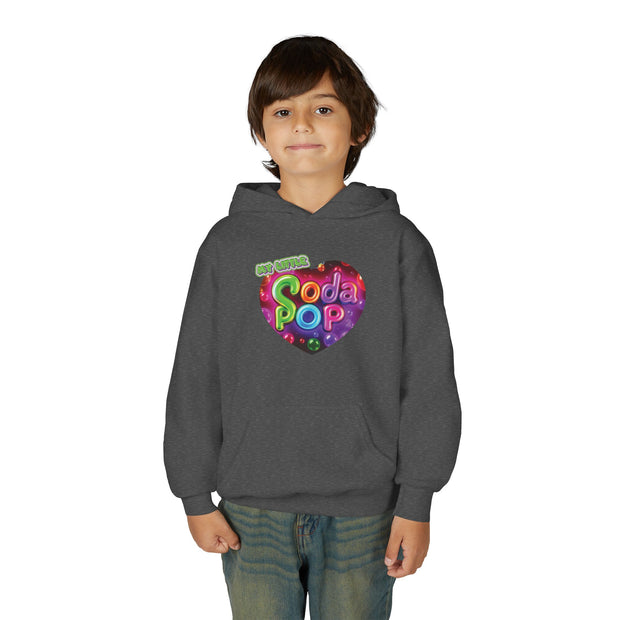 Youth Hooded Sweatshirt with Soda Pop Design, Fun Sweatshirt for Kids, Perfect Gift for Birthdays, Cozy Hooded Top, Great for Casual Wear