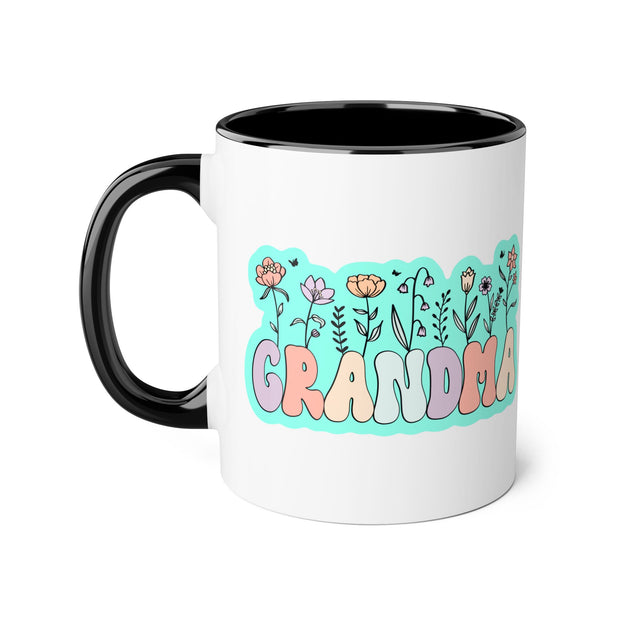 Grandma Flowers Accent Mugs, 11oz