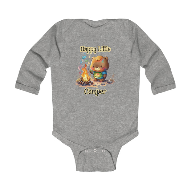 Bear Happy Little Camper Infant Long Sleeve Bodysuit