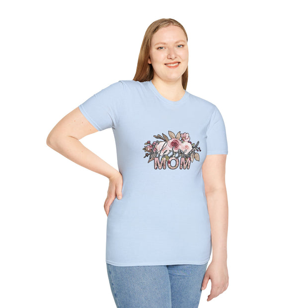 Mom Flowers Unisex Softstyle T-Shirt