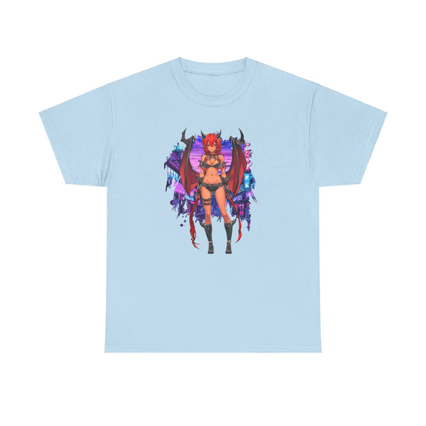 Anime Female Demon Unisex Heavy Cotton Tee