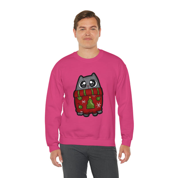 Christmas cat Unisex Heavy Blend™ Crewneck Sweatshirt
