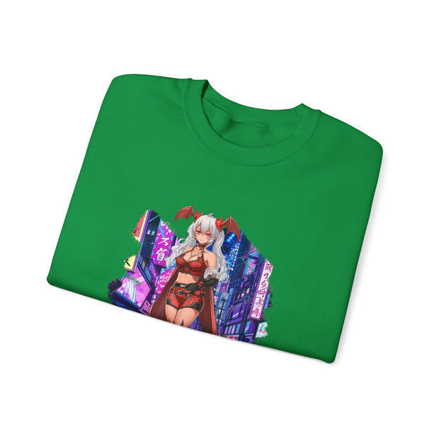 Anime Female Demon Unisex Heavy Blend™ Crewneck Sweatshirt