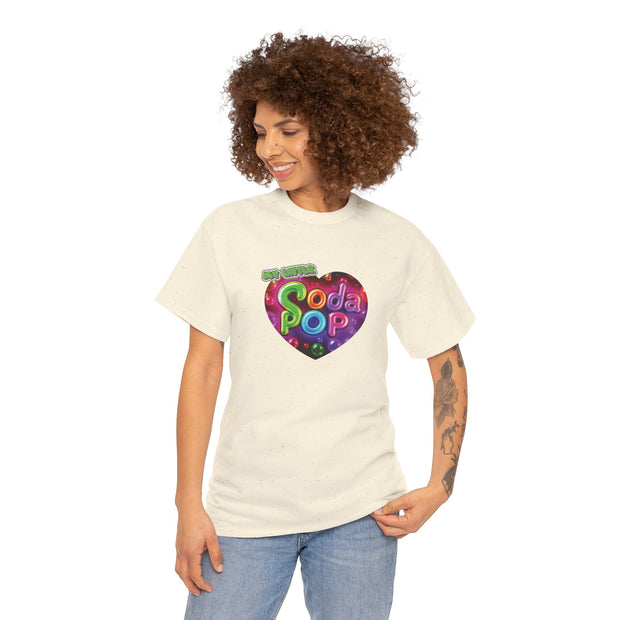 Soda Pop Heart Tee - Vintage Unisex Cotton T-Shirt, Casual Wear, Retro Graphic Tee, Gift for Soda Lovers, Summer Fashion