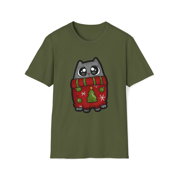 Christmas cat Unisex Softstyle T-Shirt