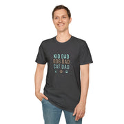 Kid, Dog, Cat Dad Unisex Softstyle T-Shirt