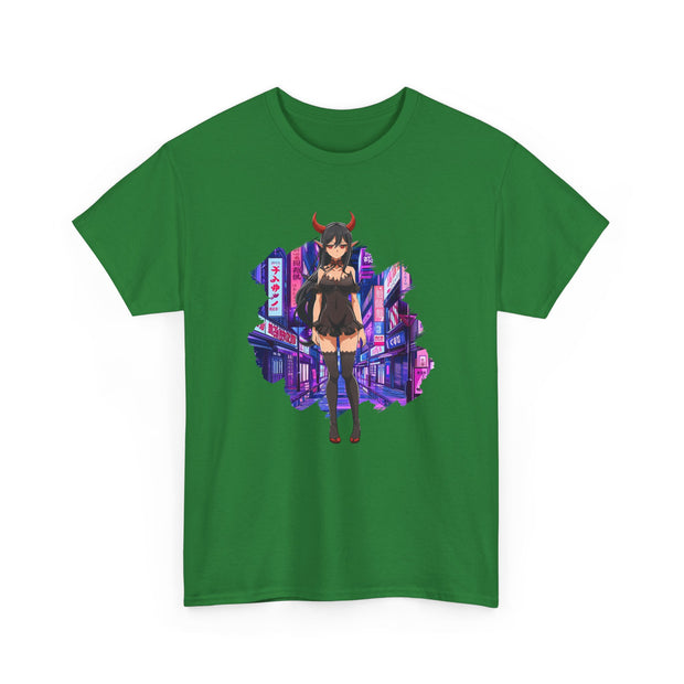 Anime Female Demon Unisex Heavy Cotton Tee