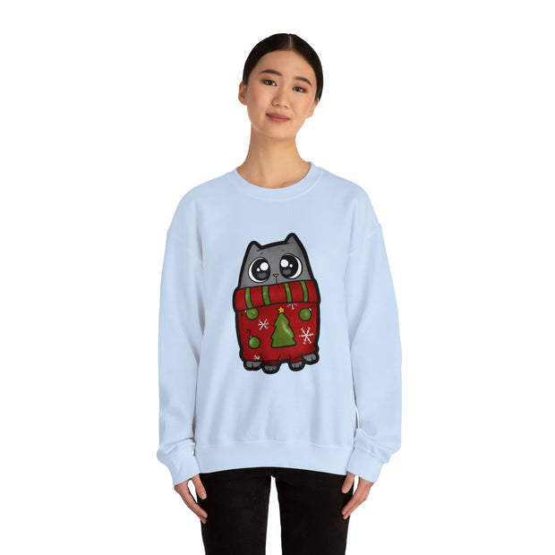 Christmas cat Unisex Heavy Blend™ Crewneck Sweatshirt