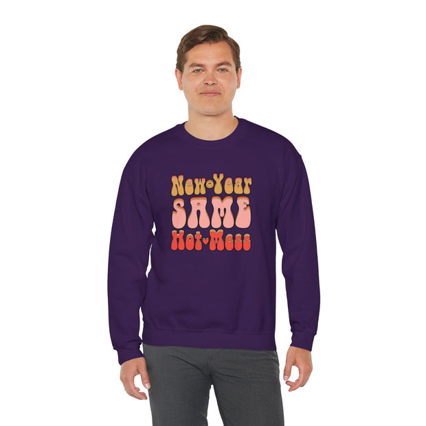 Same Hot Mess Unisex Heavy Blend™ Crewneck Sweatshirt