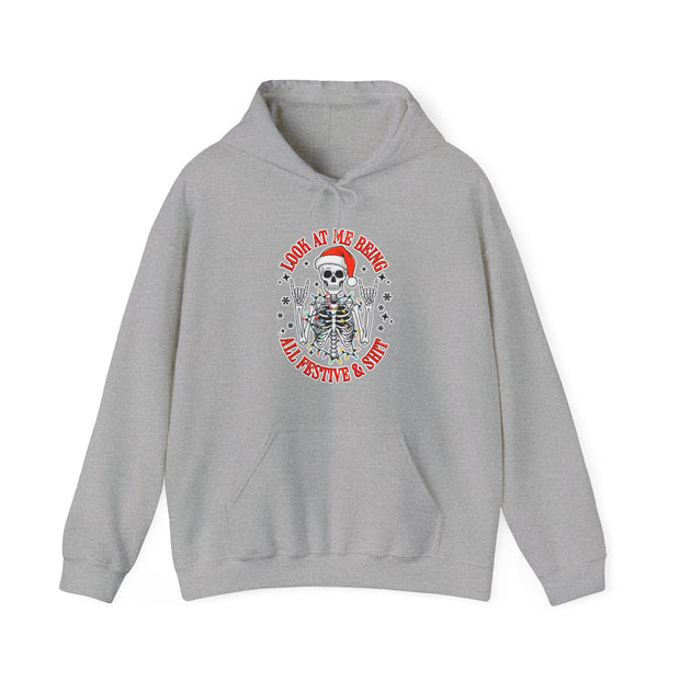 Festive Skeleton Unisex Heavy Blend™ Hooded Sweatshirt